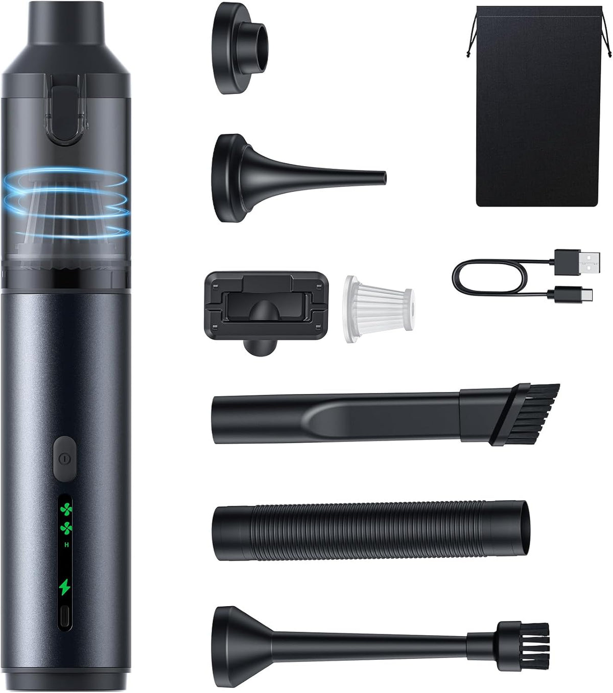 Aspirapolvere Auto, Aspirabriciole Senza fili 16000 PA con Motore Brushless ad Alte Prestazioni, Aspirapolvere Portatile da Tavolo con Accessori, Viene Utilizzato in Divani, Automobili, Computer