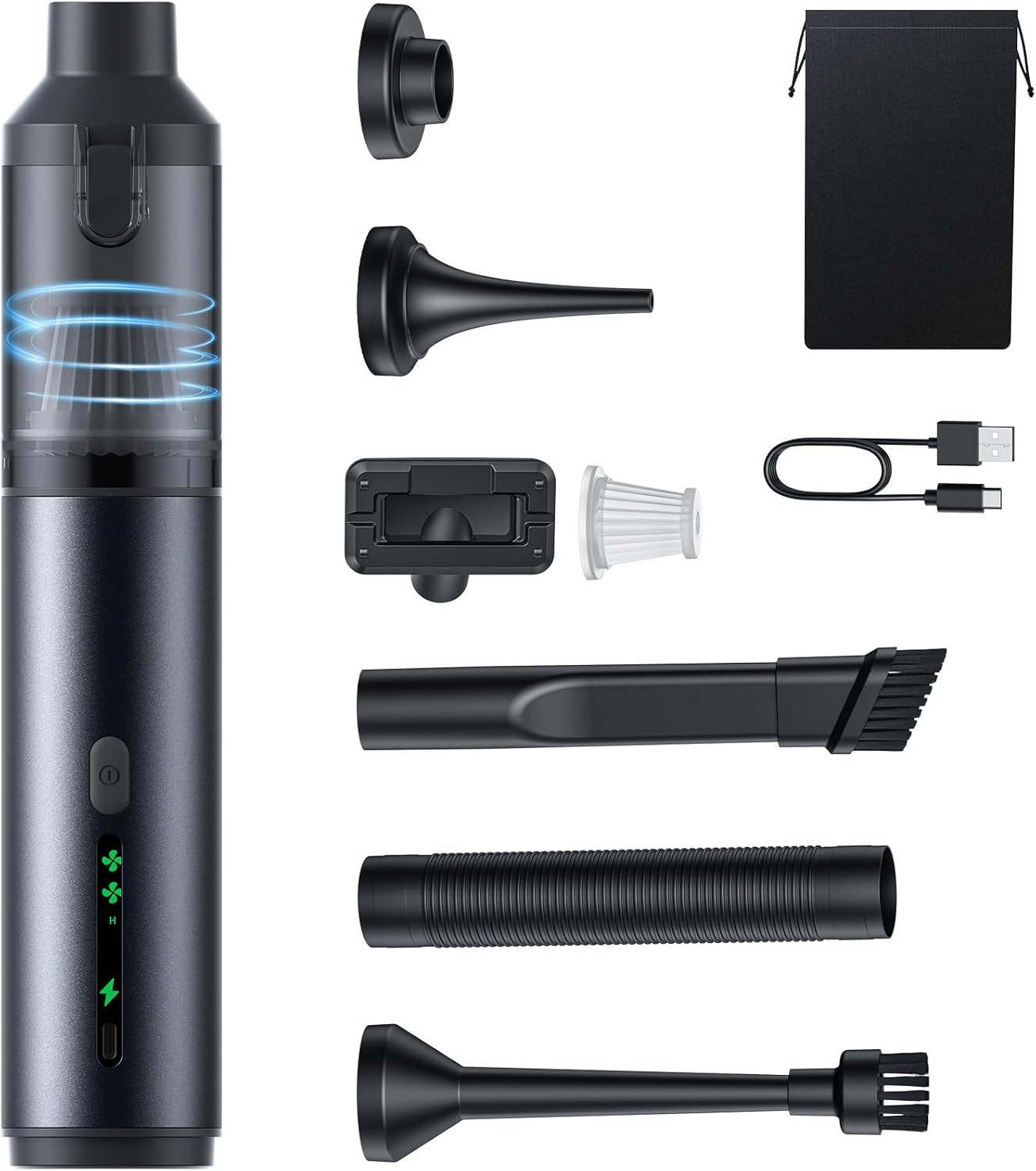 Aspirapolvere Auto, Aspirabriciole Senza fili 16000 PA con Motore Brushless ad Alte Prestazioni, Aspirapolvere Portatile da Tavolo con Accessori, Viene Utilizzato in Divani, Automobili, Computer