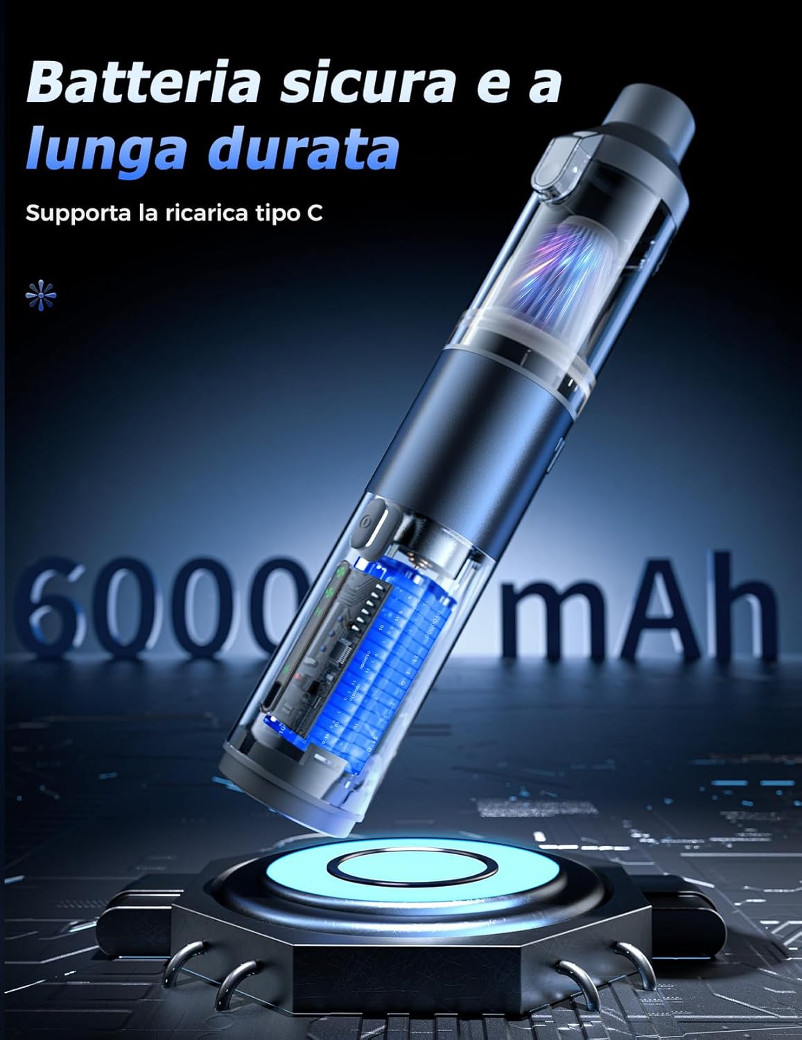 Aspirapolvere Auto, Aspirabriciole Senza fili 16000 PA con Motore Brushless ad Alte Prestazioni, Aspirapolvere Portatile da Tavolo con Accessori, Viene Utilizzato in Divani, Automobili, Computer