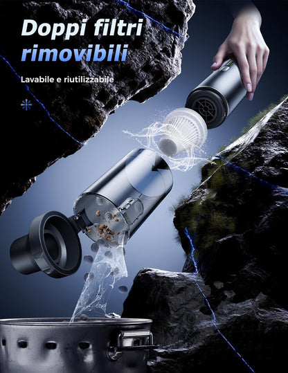 Aspirapolvere Auto, Aspirabriciole Senza fili 16000 PA con Motore Brushless ad Alte Prestazioni, Aspirapolvere Portatile da Tavolo con Accessori, Viene Utilizzato in Divani, Automobili, Computer